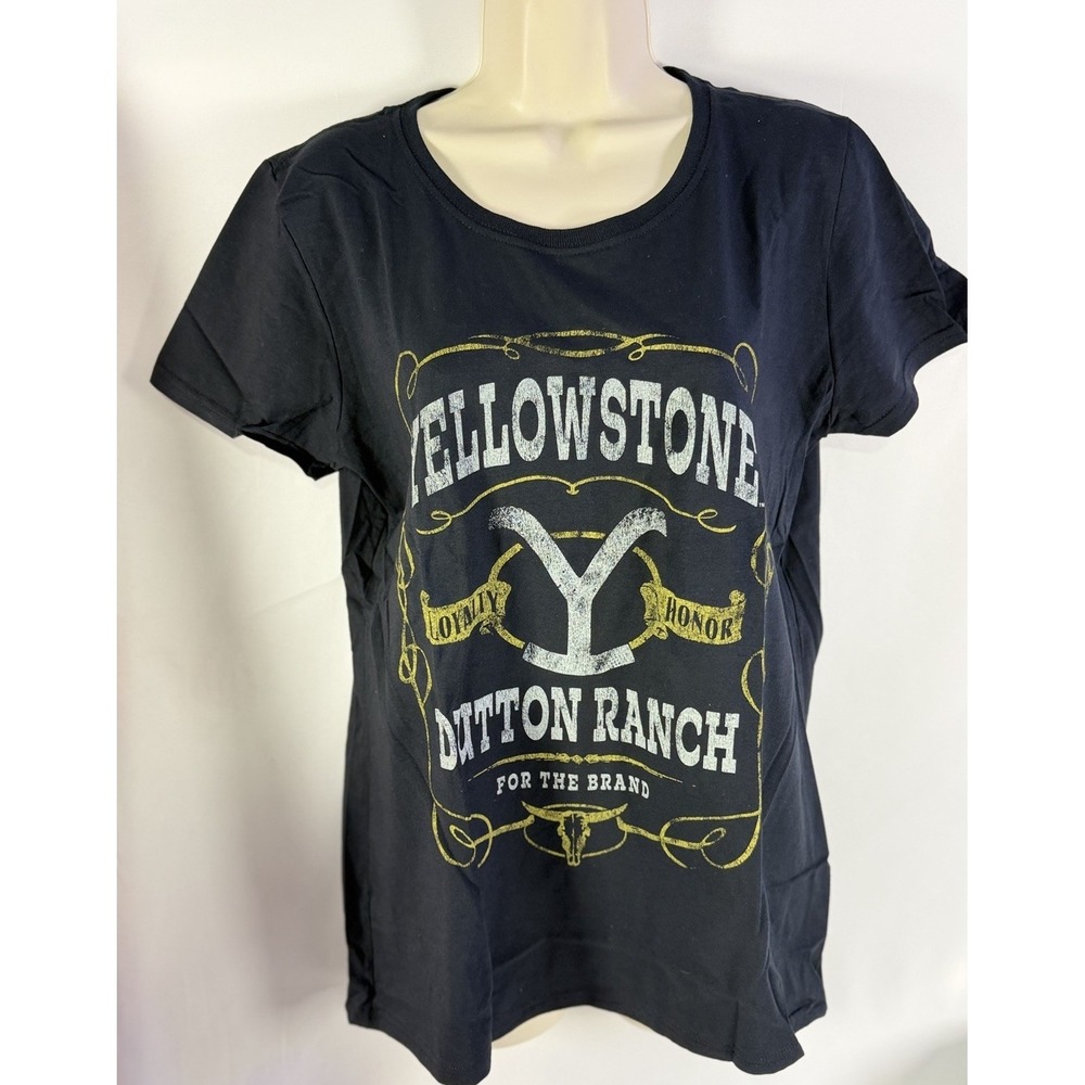 Yellowstone Dutton Ranch Women's L Shirt Black Loyalty Honor Western Cowboy NWT